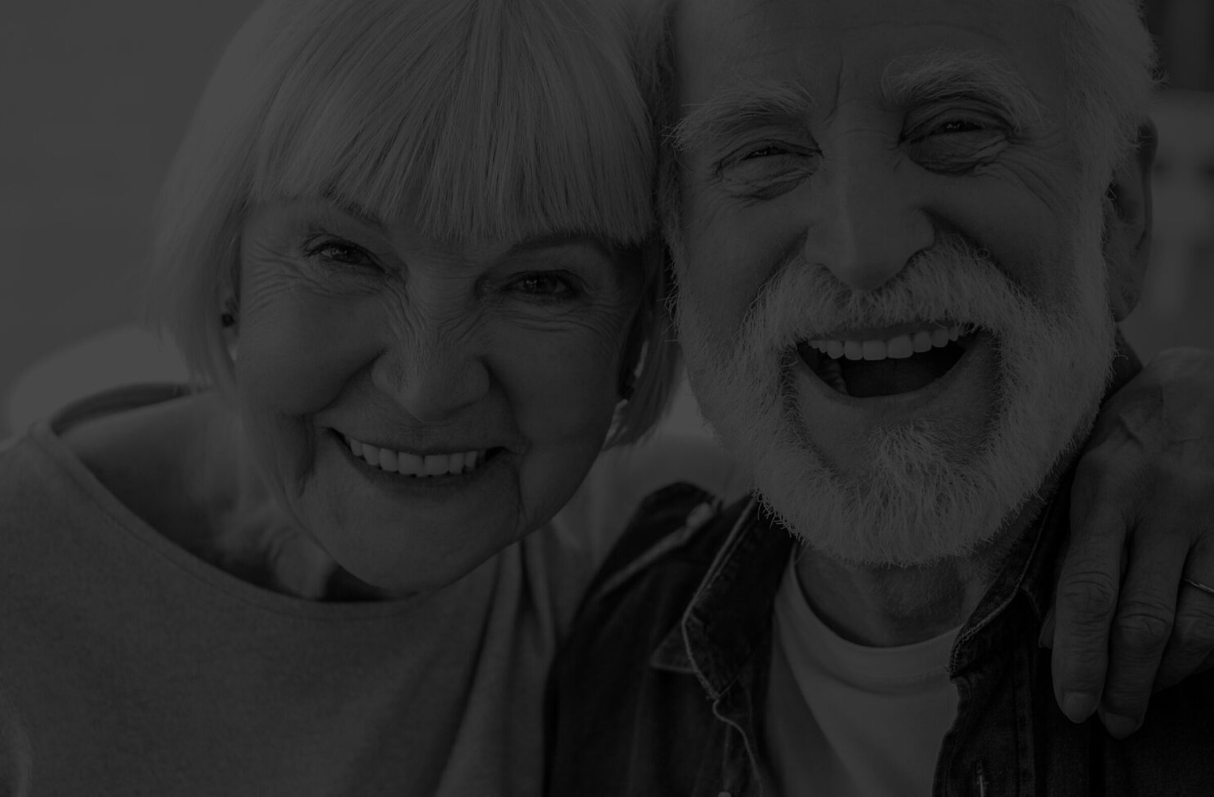 Elderly couple smiling