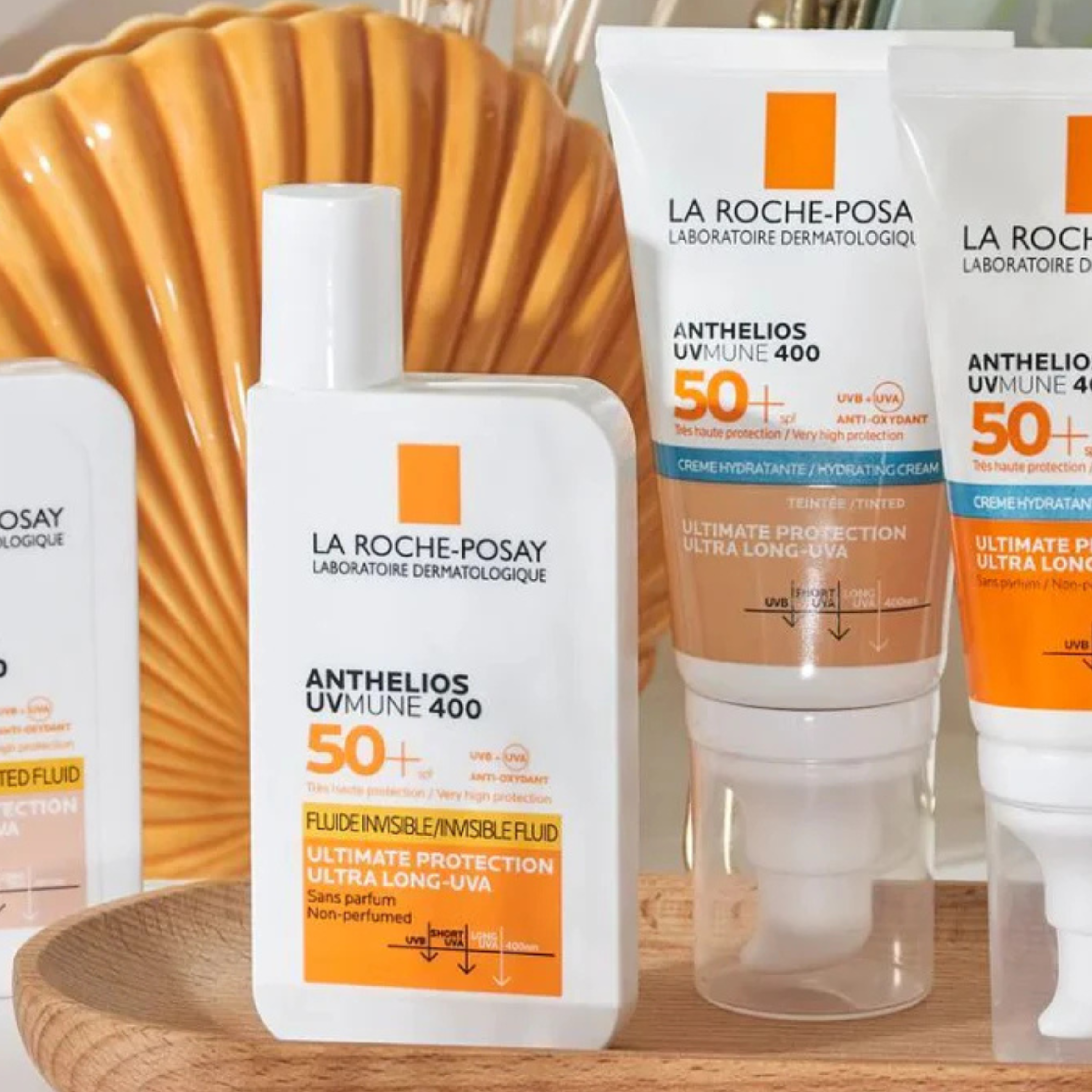 Different bottles of SPF 50