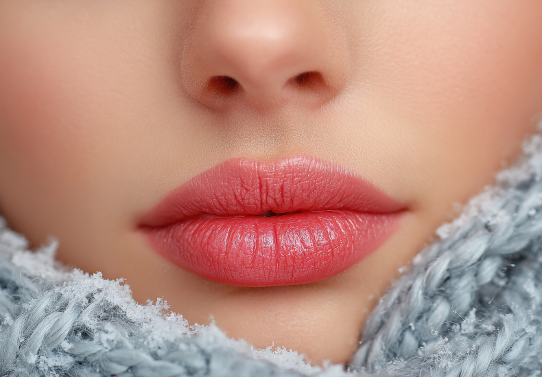 Winter lip care lady