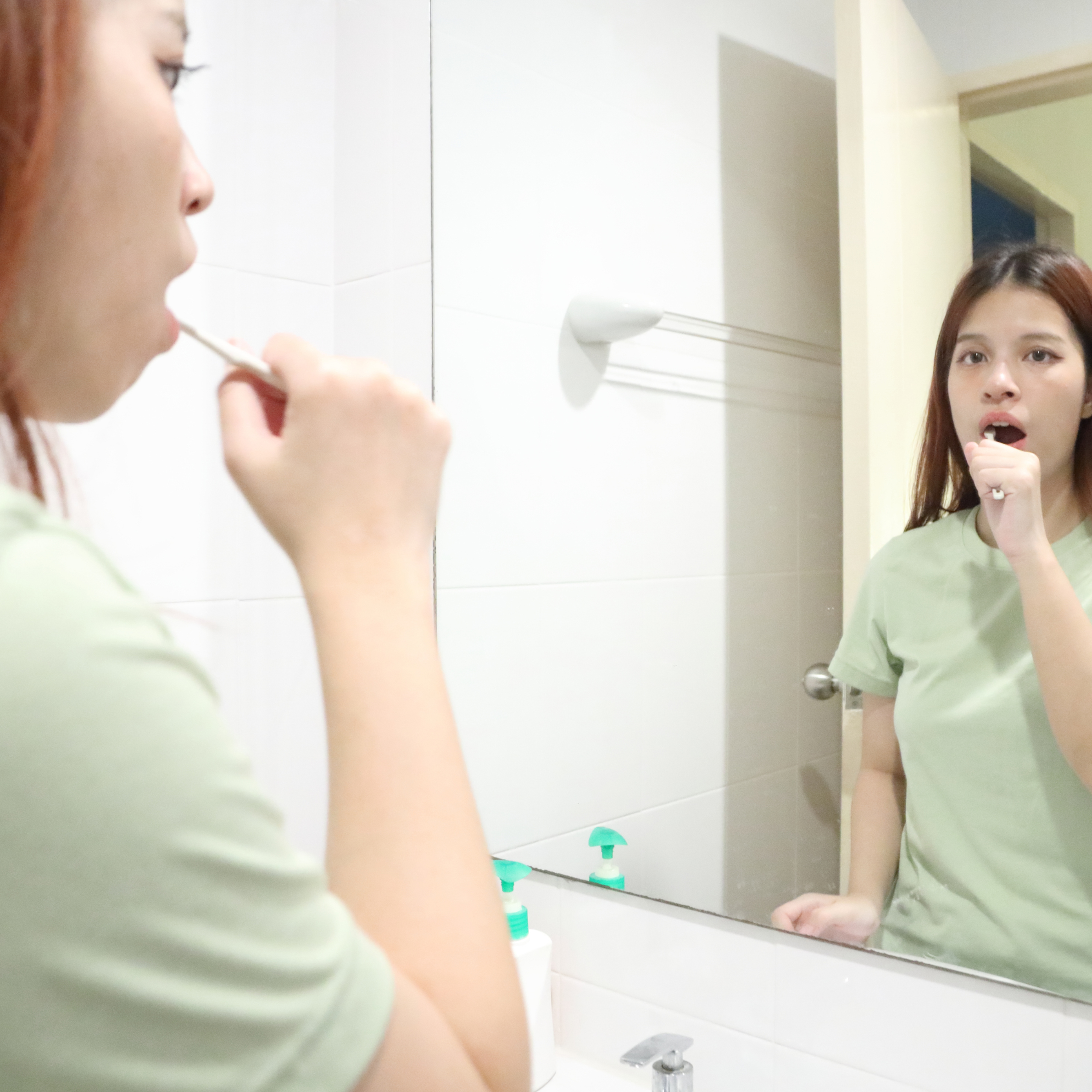 Brushing teeth